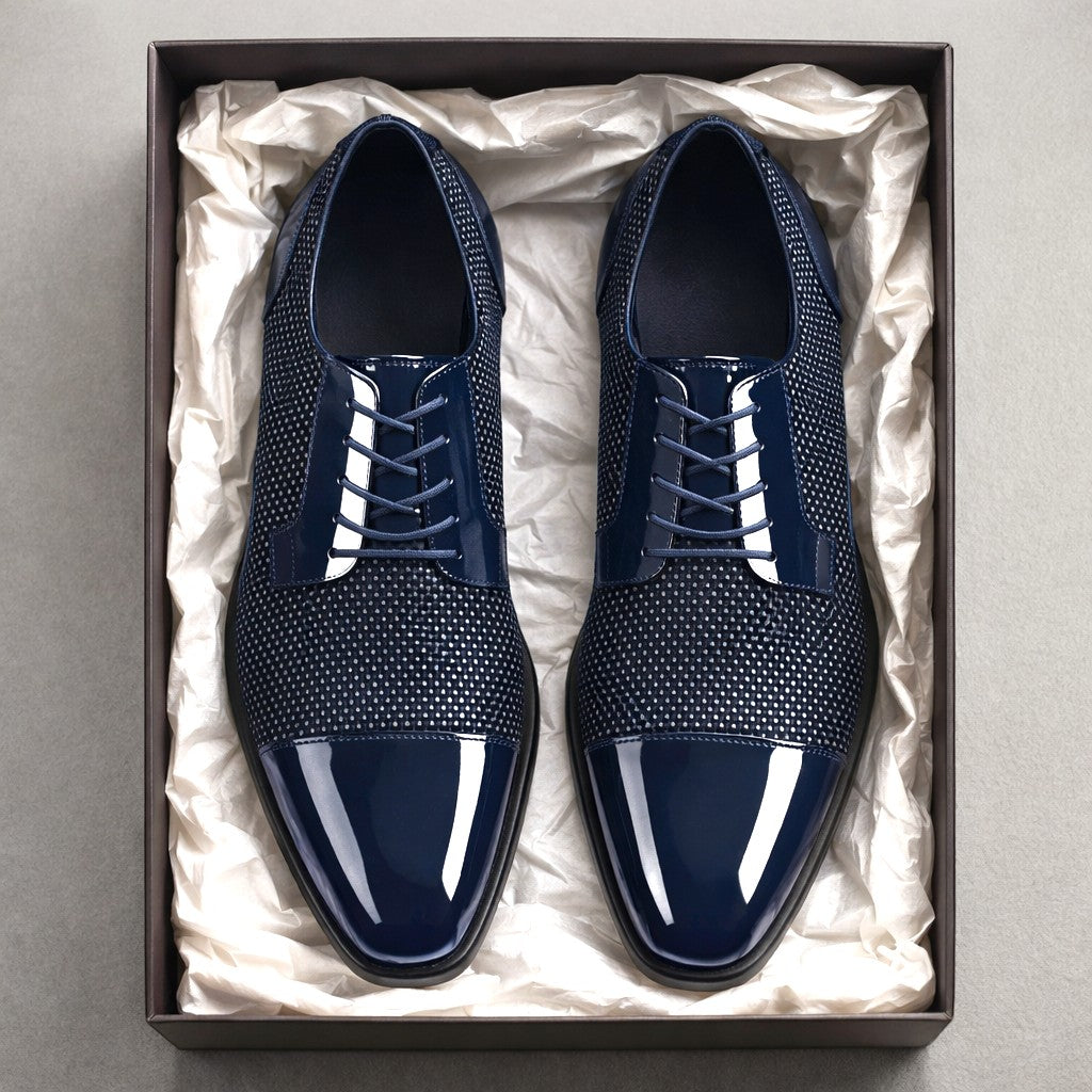 Patent Leather Cap Toe Oxford Shoes Men