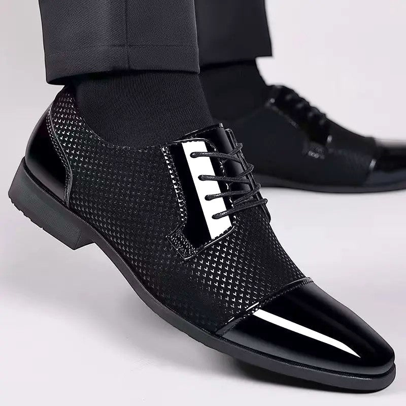 Patent Leather Cap Toe Oxford Shoes Men