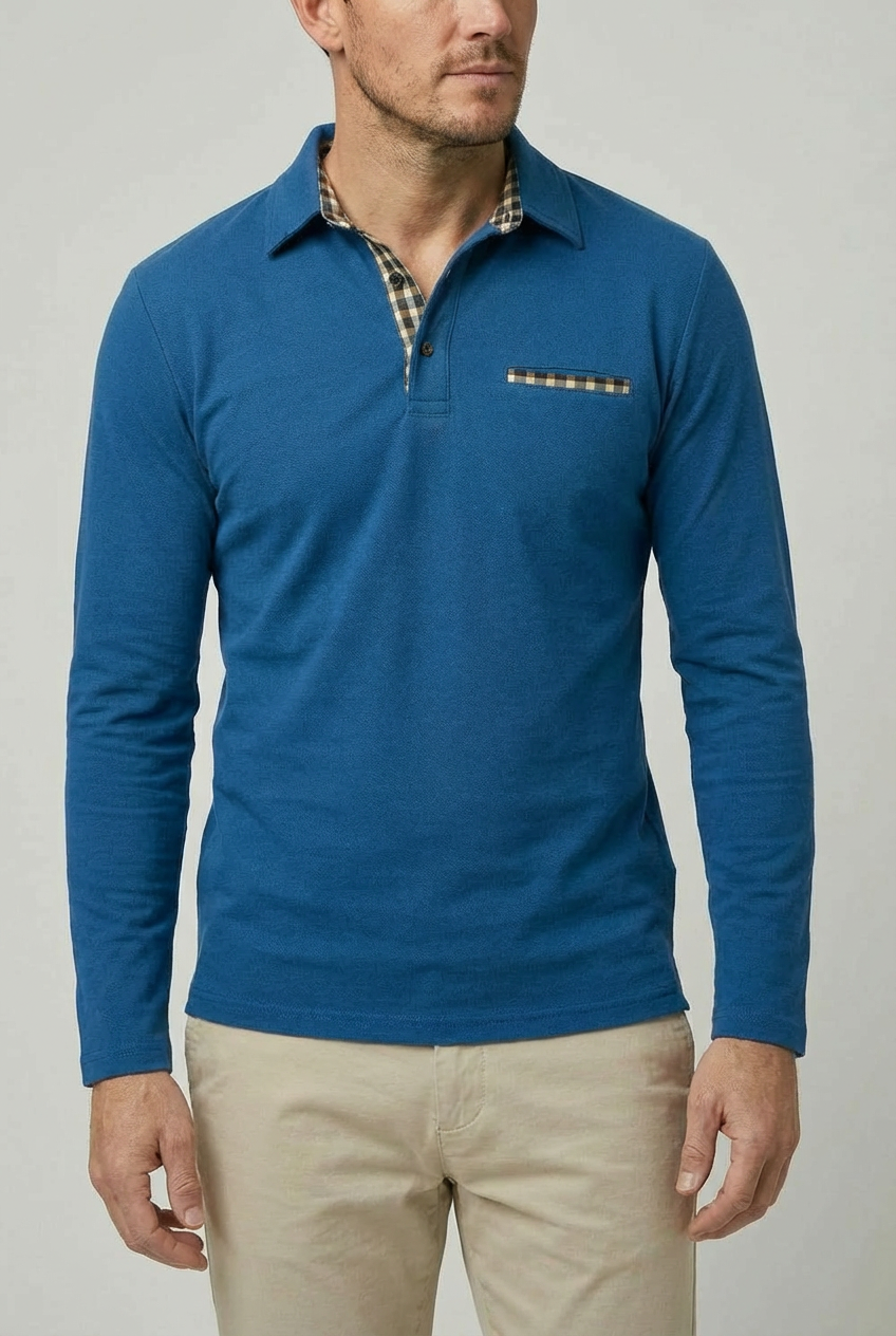 Men’s Classic Long Sleeve Polo Shirt – Smart Casual