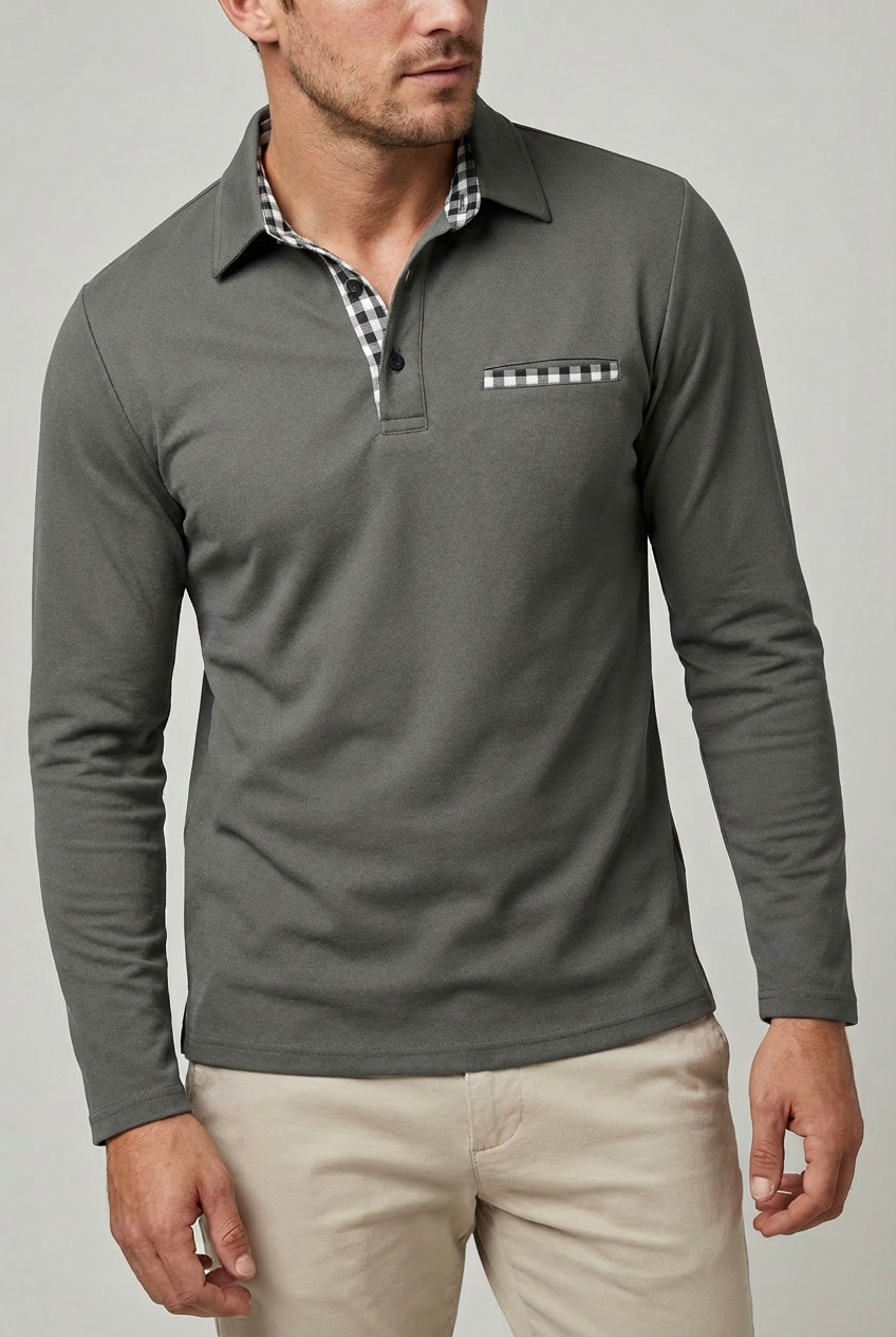 Men’s Classic Long Sleeve Polo Shirt – Smart Casual