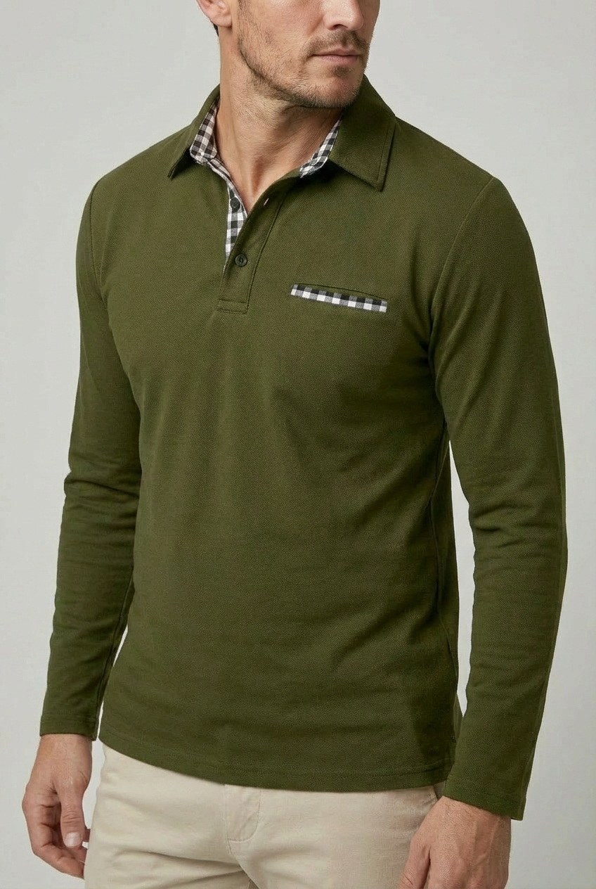Men’s Classic Long Sleeve Polo Shirt – Smart Casual