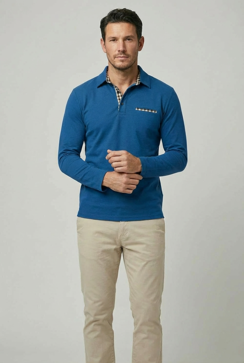 Men’s Classic Long Sleeve Polo Shirt – Smart Casual