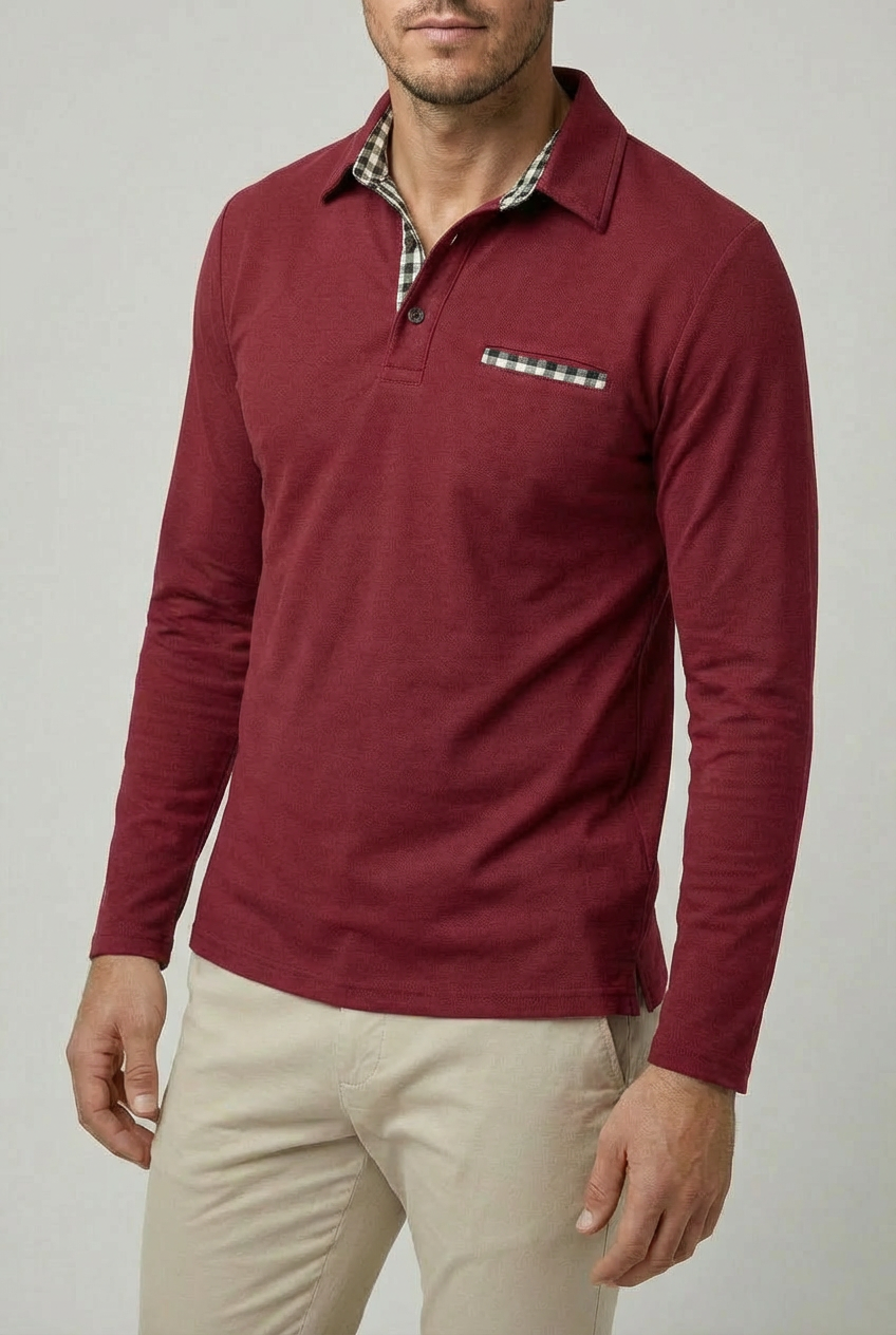 Men’s Classic Long Sleeve Polo Shirt – Smart Casual