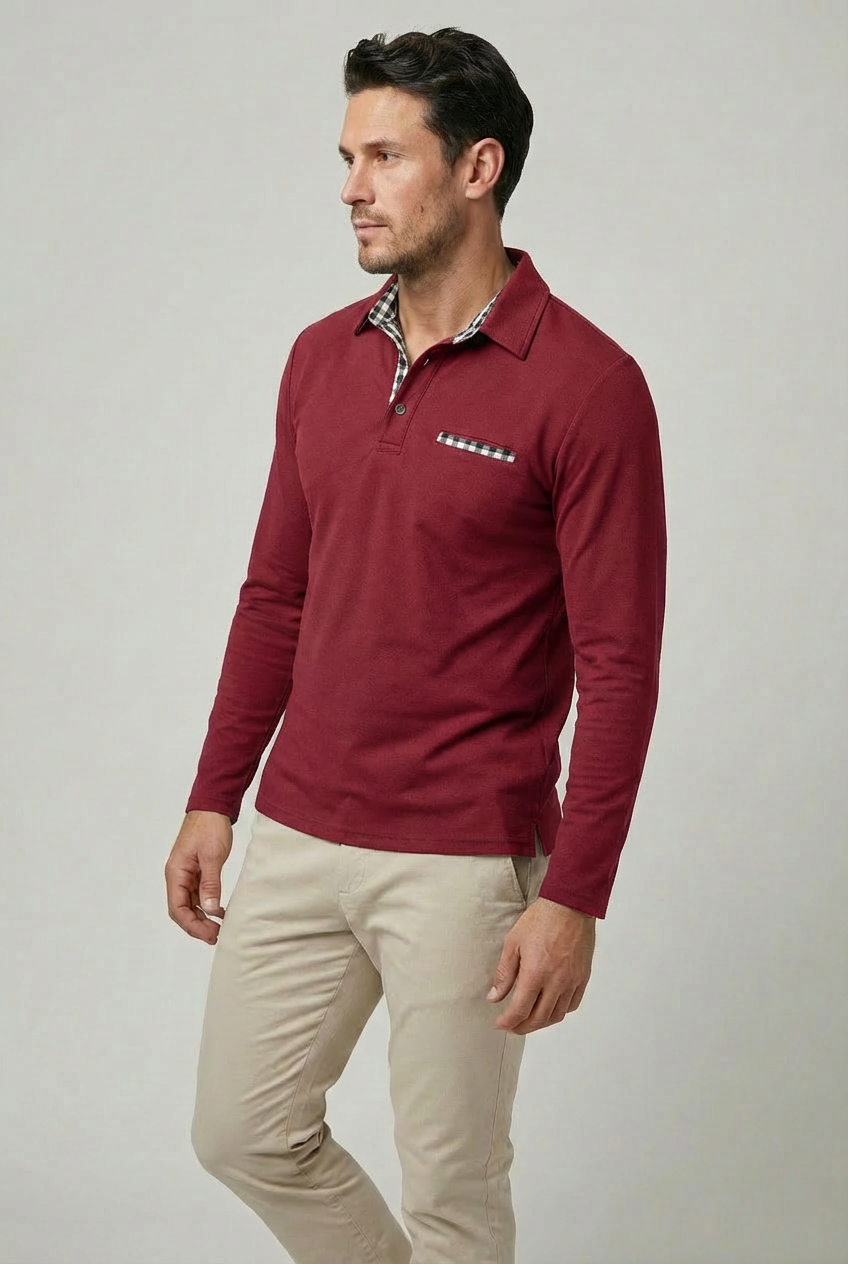 Men’s Classic Long Sleeve Polo Shirt – Smart Casual