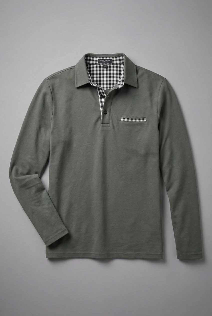 Men’s Classic Long Sleeve Polo Shirt – Smart Casual