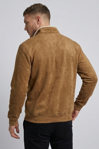 Quarter-Zip Jumper Fleece Pullover Sherpa Collar Men