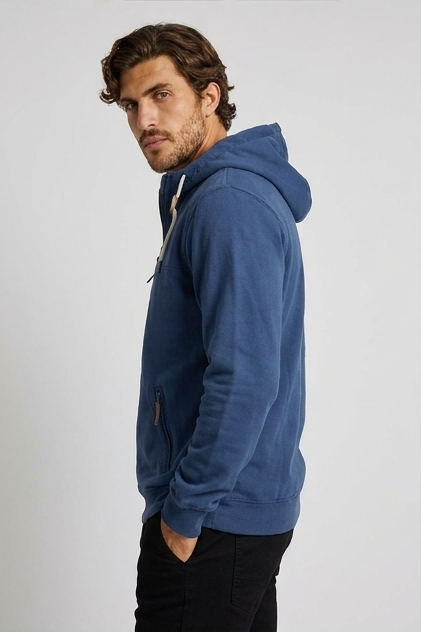 Quarter Zip Kangaroo Pocket Hooded Pullover Men
