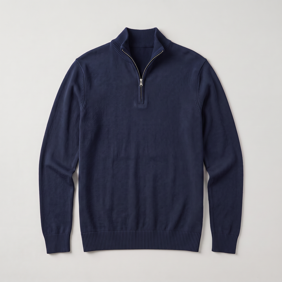 Quarter Zip Knit Style Jumper Stand Collar Men