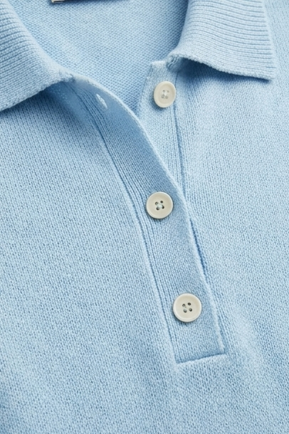 Refined Collared Button Detail Relaxed Fit Jumper Women