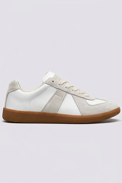 Retro Panelled Lace-Up Low Top Trainers Men