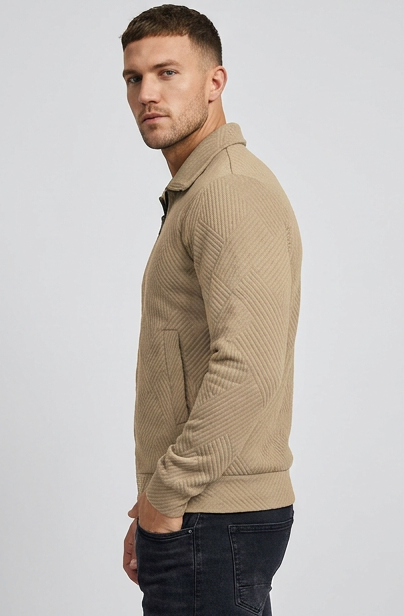 Ribbed Texture Zip Front Knit Vest Men