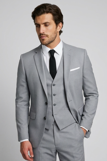 Slim Fit Three Piece Formal Suit Set Men