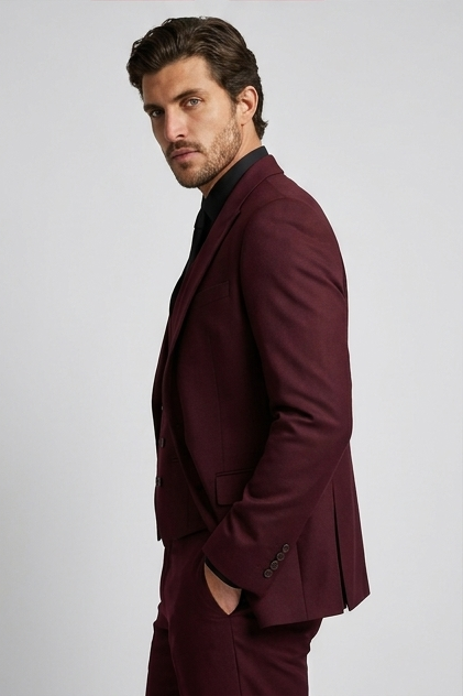 Slim Fit Three Piece Waistcoat Suit Set Men