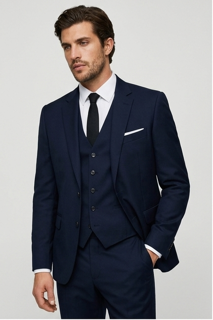 Slim Fit Three Piece Formal Suit Set Men