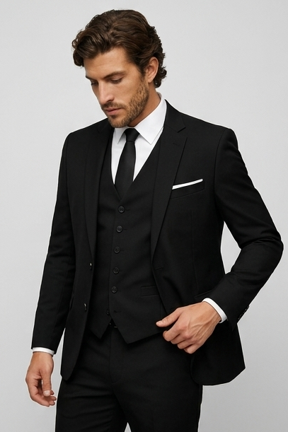 Slim Fit Three Piece Formal Suit Set Men