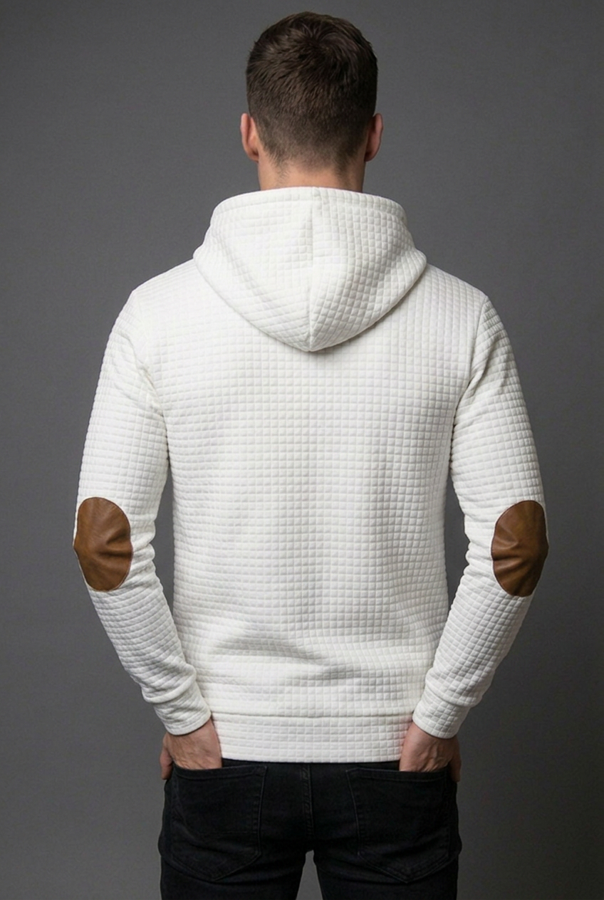 Drawstring Checkered Hooded Jumper Casual Men