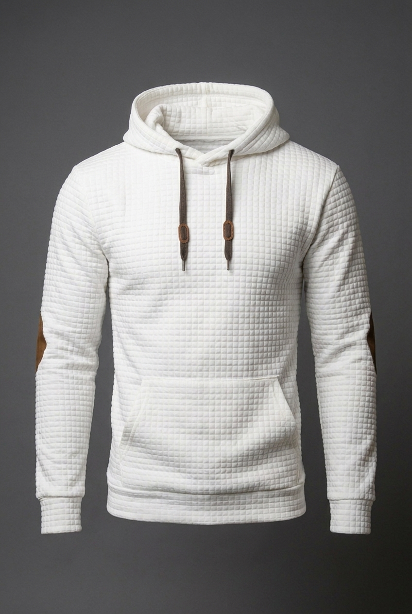 Drawstring Checkered Hooded Jumper Casual Men