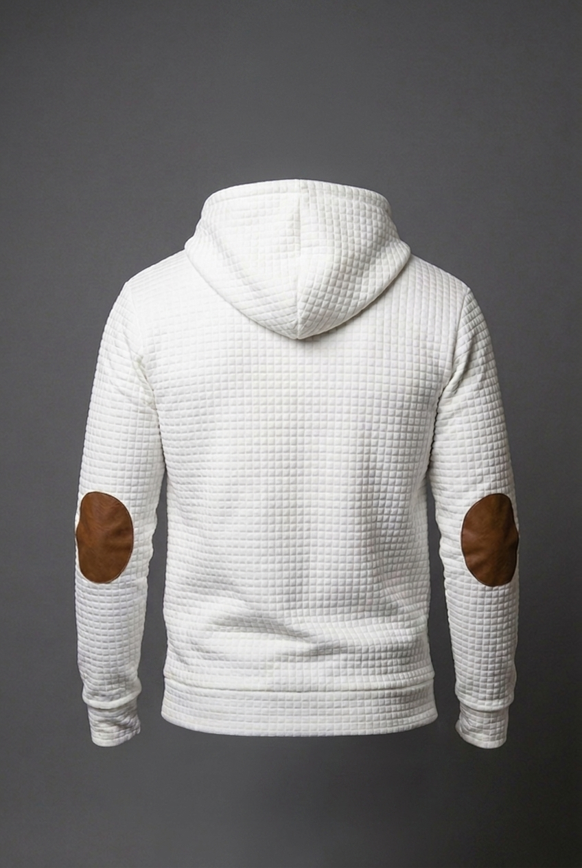 Drawstring Checkered Hooded Jumper Casual Men