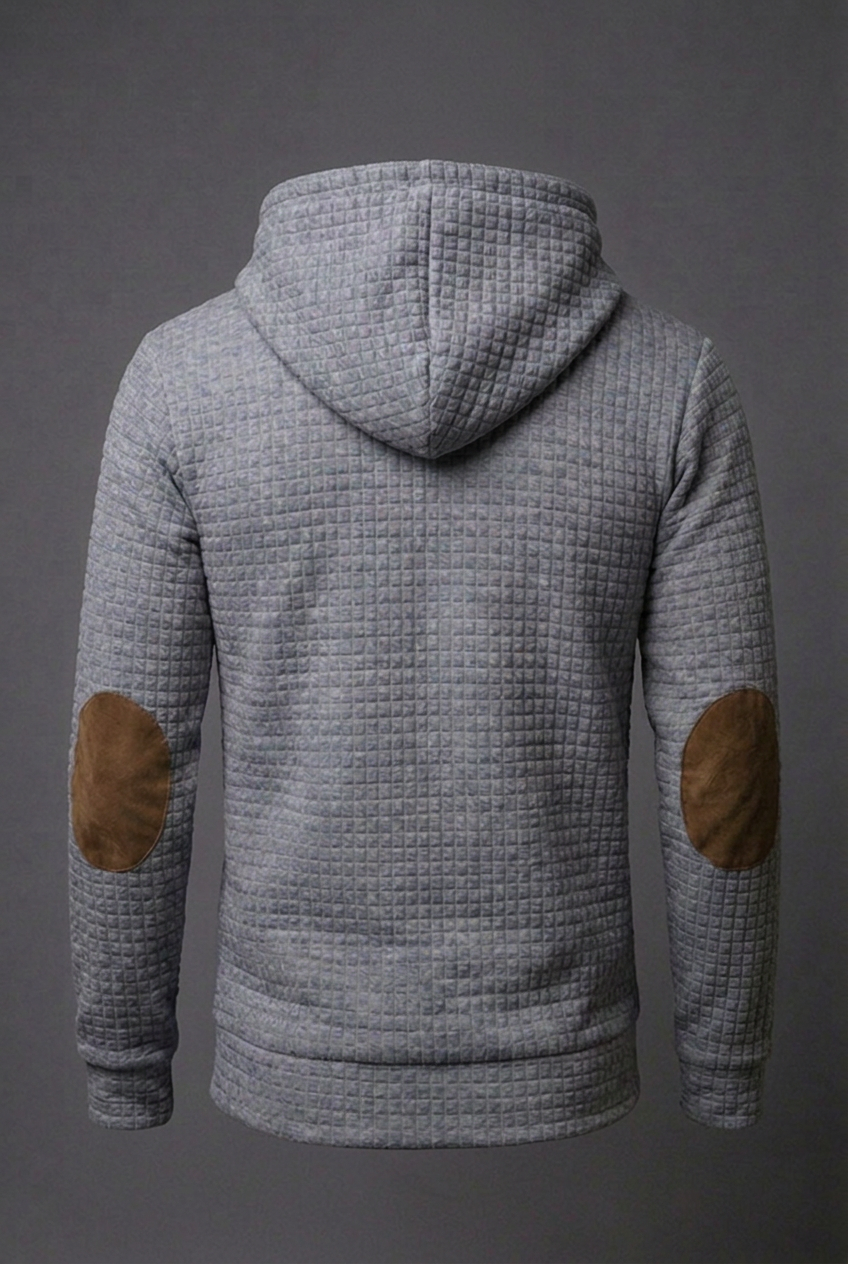 Drawstring Checkered Hooded Jumper Casual Men