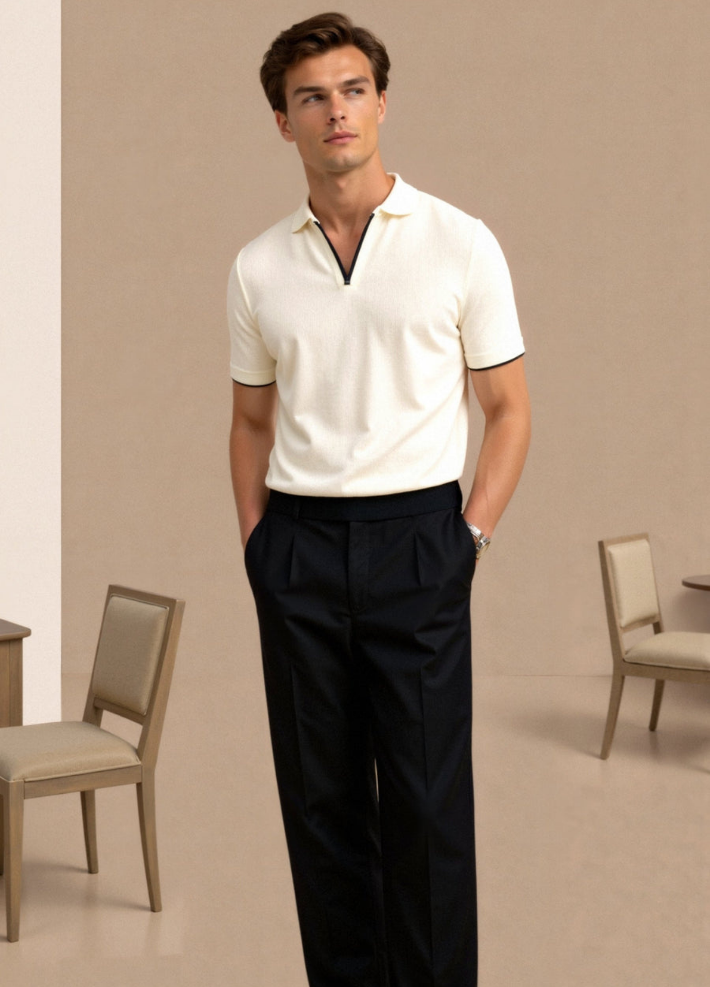 Men’s Slim Fit Polo Shirt – Soft Knit Tailored Style