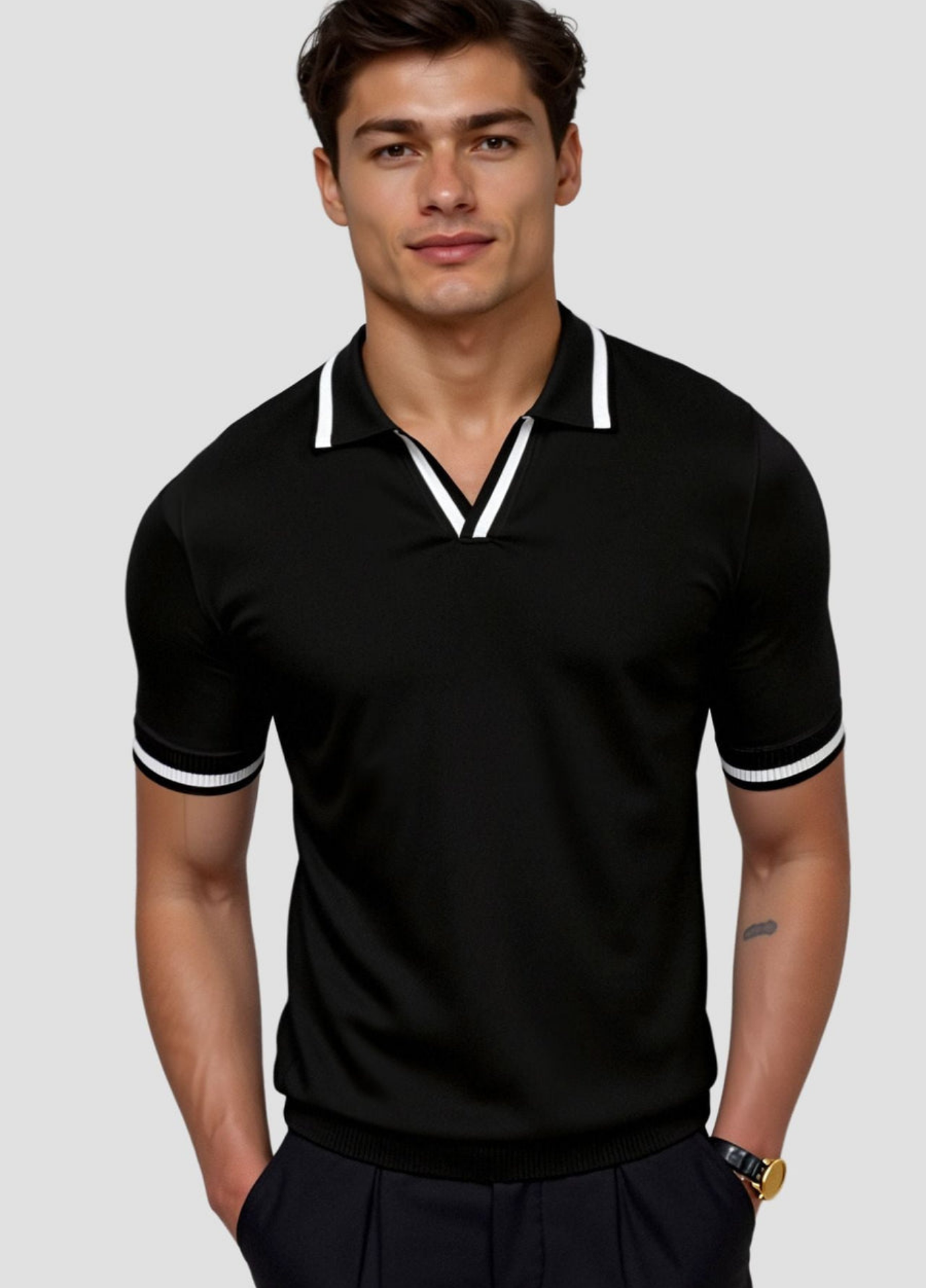 Men’s Slim Fit Polo Shirt – Soft Knit Tailored Style