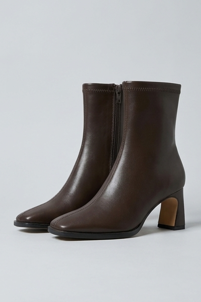 Women’s Vintage Square-Toe Ankle Boots with Heel