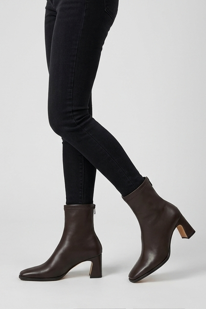 Women’s Vintage Square-Toe Ankle Boots with Heel