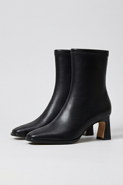 Women’s Vintage Square-Toe Ankle Boots with Heel