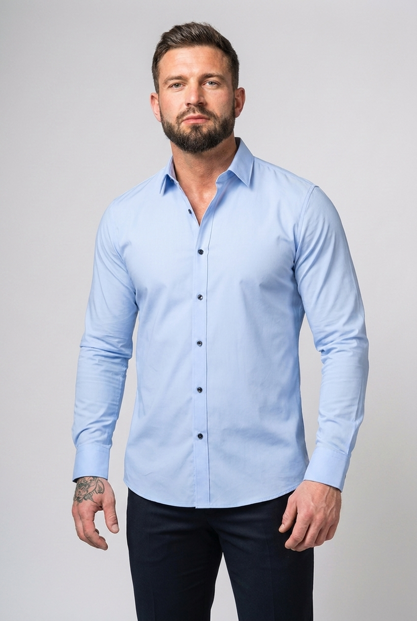 Stretch Wrinkle-Free Long Sleeve Shirt Men