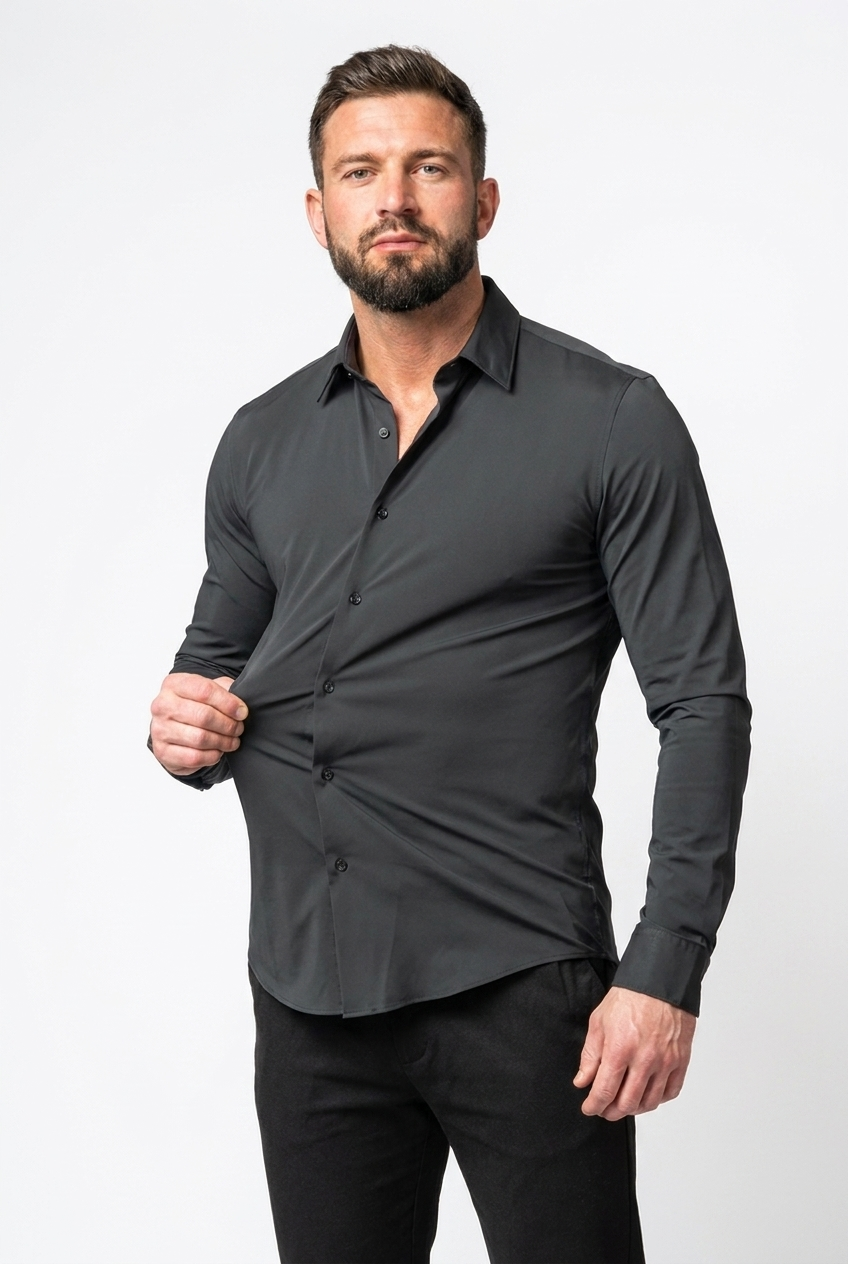 Stretch Wrinkle-Free Long Sleeve Shirt Men
