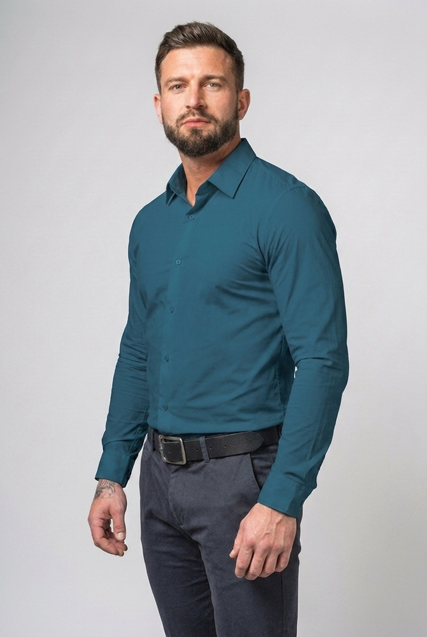 Stretch Wrinkle-Free Long Sleeve Shirt Men
