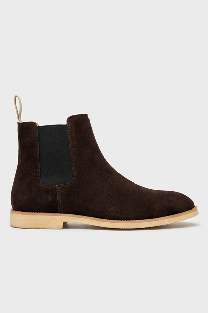 Suede Chelsea Ankle Boots Pull Tab Men