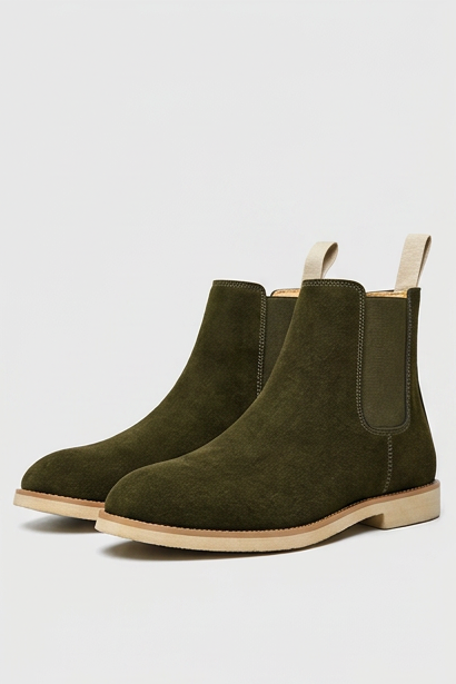 Suede Chelsea Ankle Boots Pull Tab Men