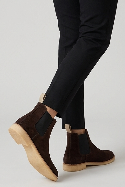 Suede Chelsea Ankle Boots Pull Tab Men