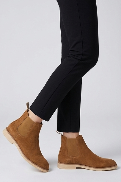 Suede Chelsea Ankle Boots Pull Tab Men