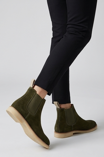 Suede Chelsea Ankle Boots Pull Tab Men