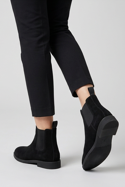Suede Chelsea Ankle Boots Pull Tab Men