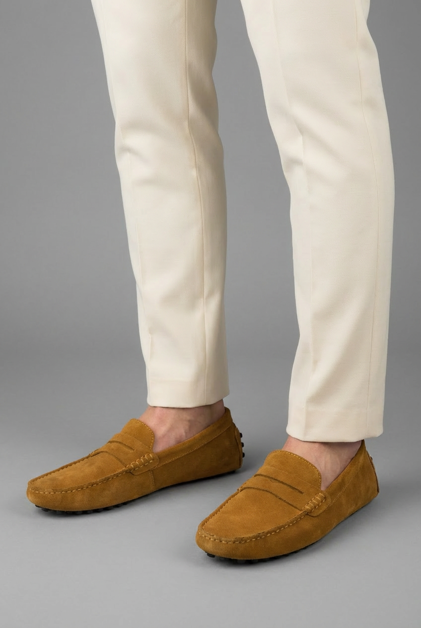 Men’s Suede Style Driver Loafers with a Refined Slip-On Design