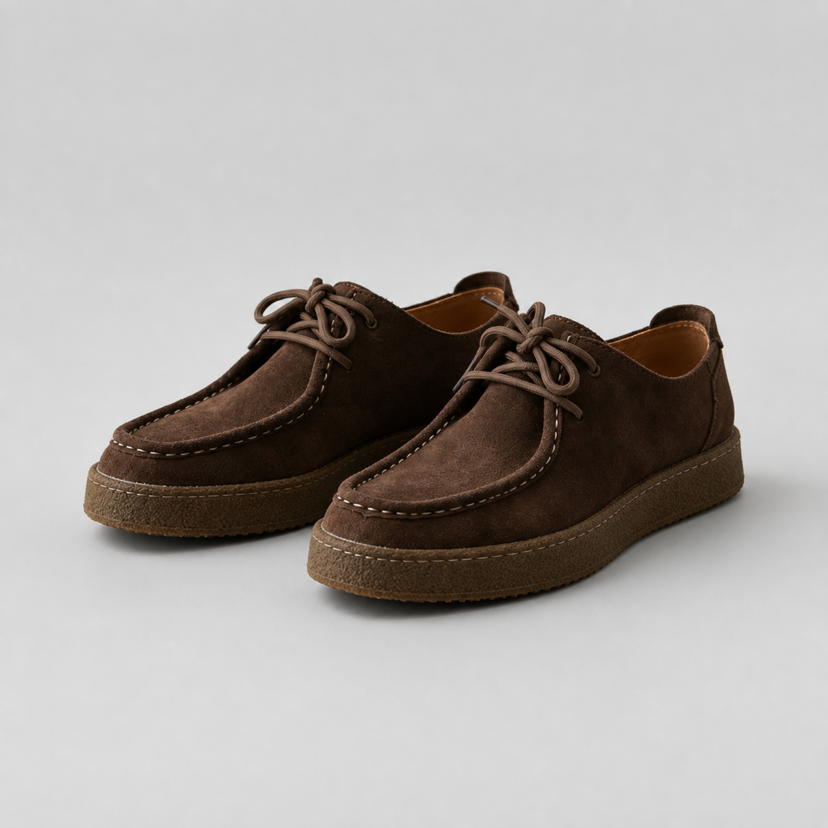 Suede Style Moccasin Shoes Crepe Sole Men