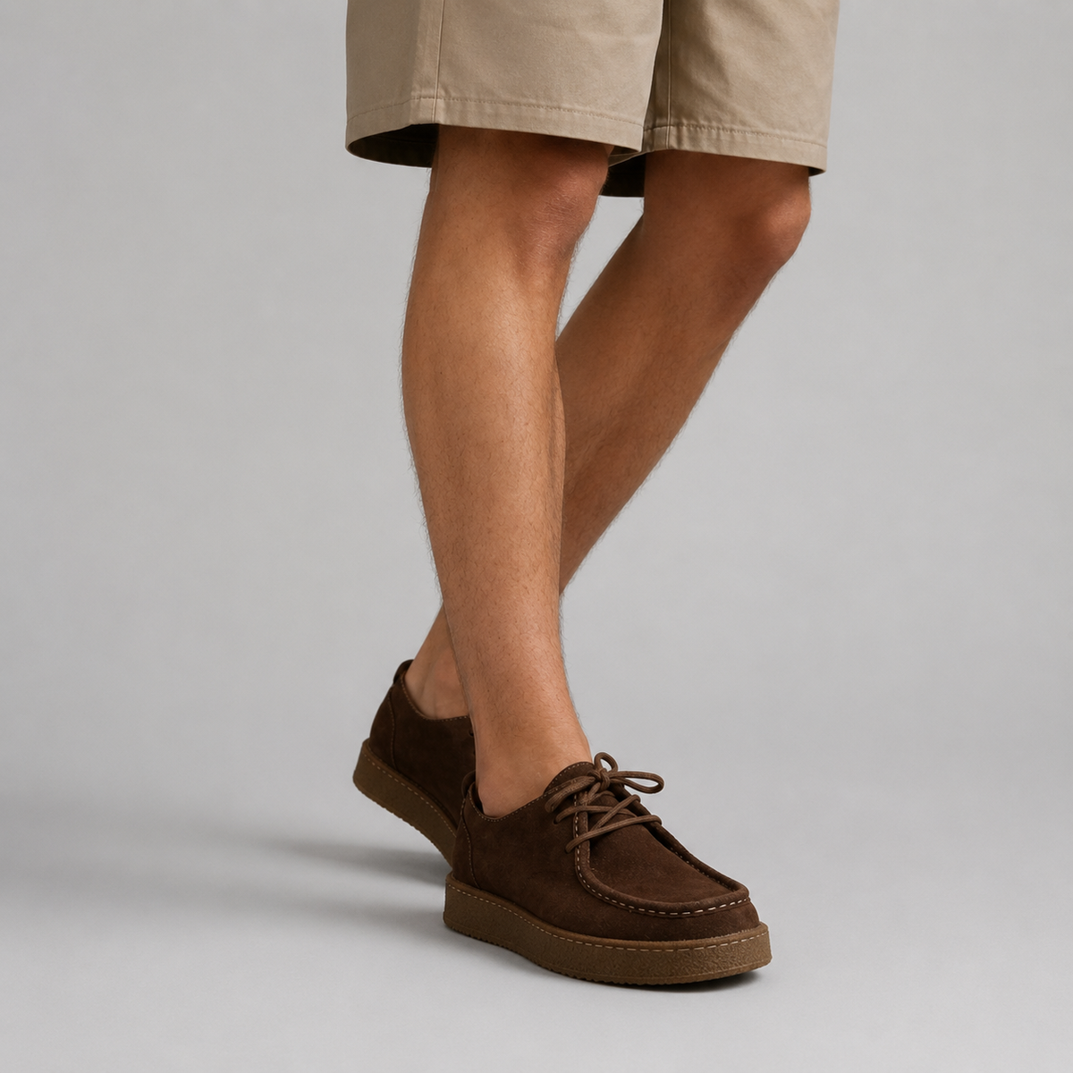 Suede Style Moccasin Shoes Crepe Sole Men