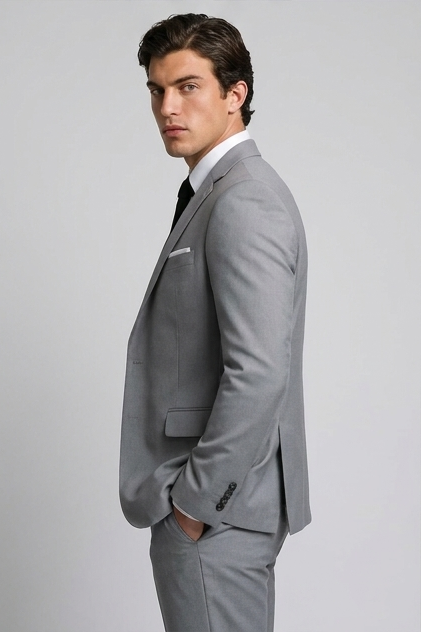 Slim Fit Three Piece Suit With Waistcoat Men