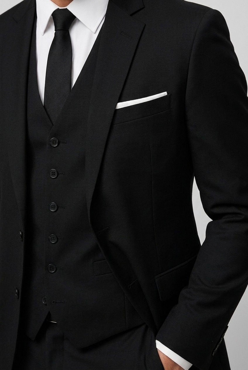 Slim Fit Three Piece Suit With Waistcoat Men