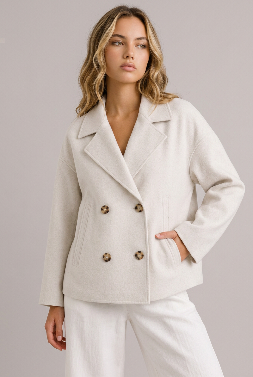 Structured Cropped Tailored Lapel Blazer Jacket Women