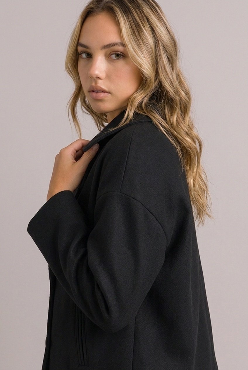 Structured Cropped Tailored Lapel Blazer Jacket Women
