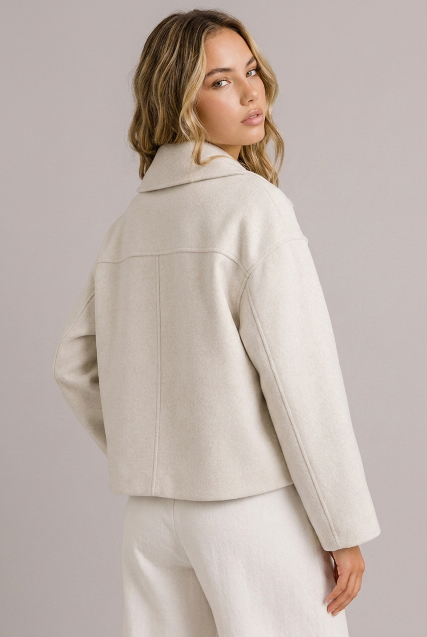 Structured Cropped Tailored Lapel Blazer Jacket Women
