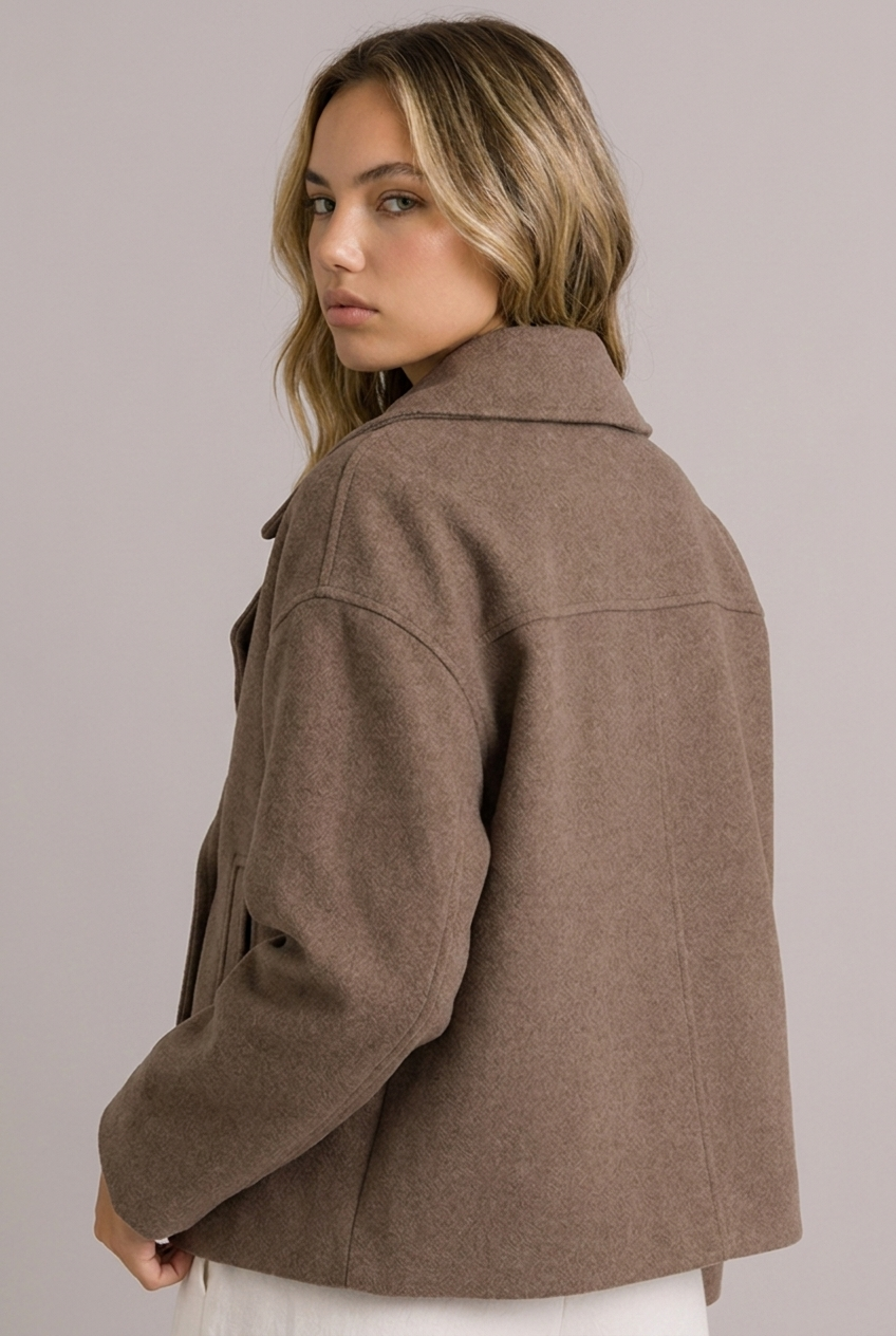 Structured Cropped Tailored Lapel Blazer Jacket Women