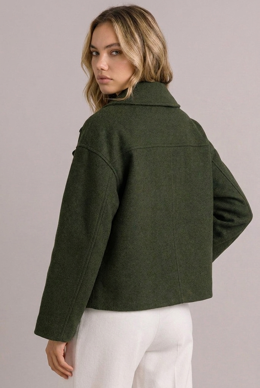 Structured Cropped Tailored Lapel Blazer Jacket Women