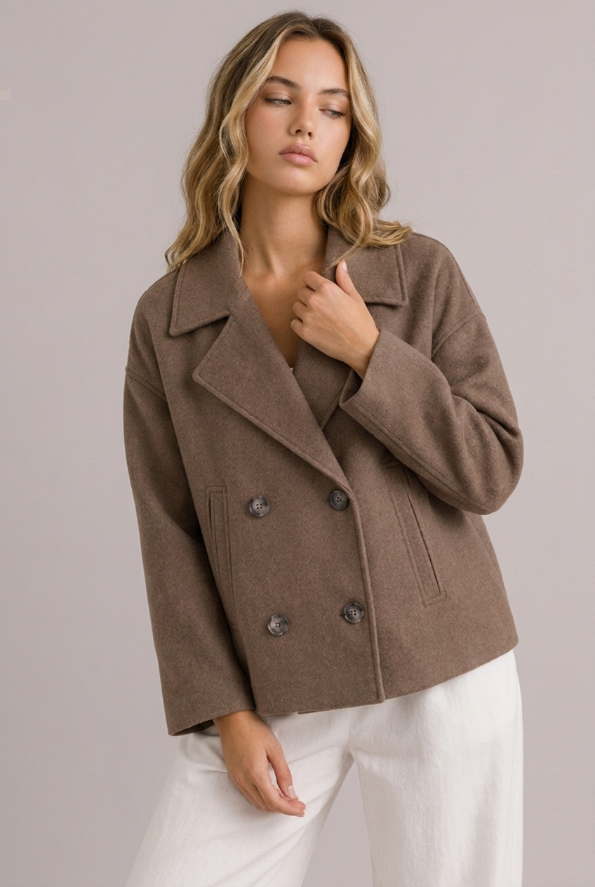 Structured Cropped Tailored Lapel Blazer Jacket Women