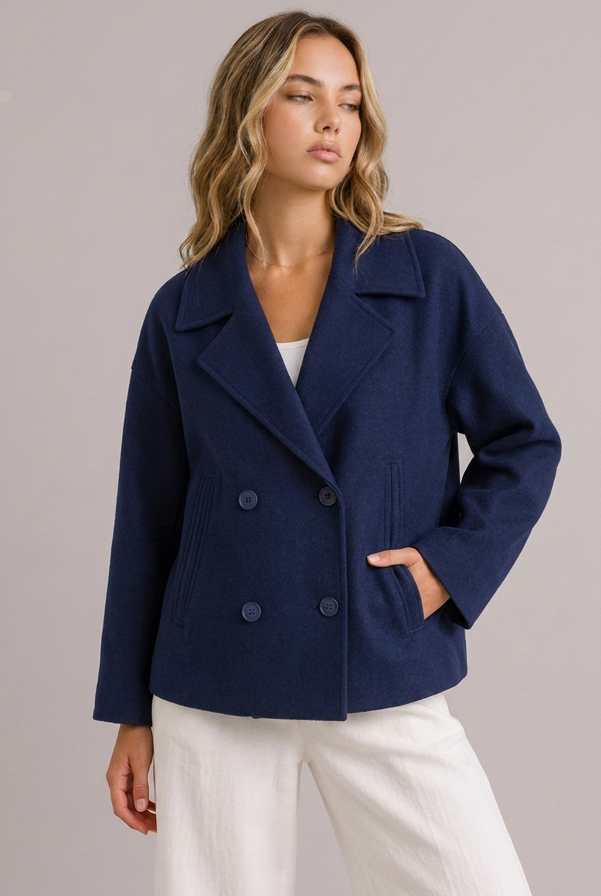 Structured Cropped Tailored Lapel Blazer Jacket Women