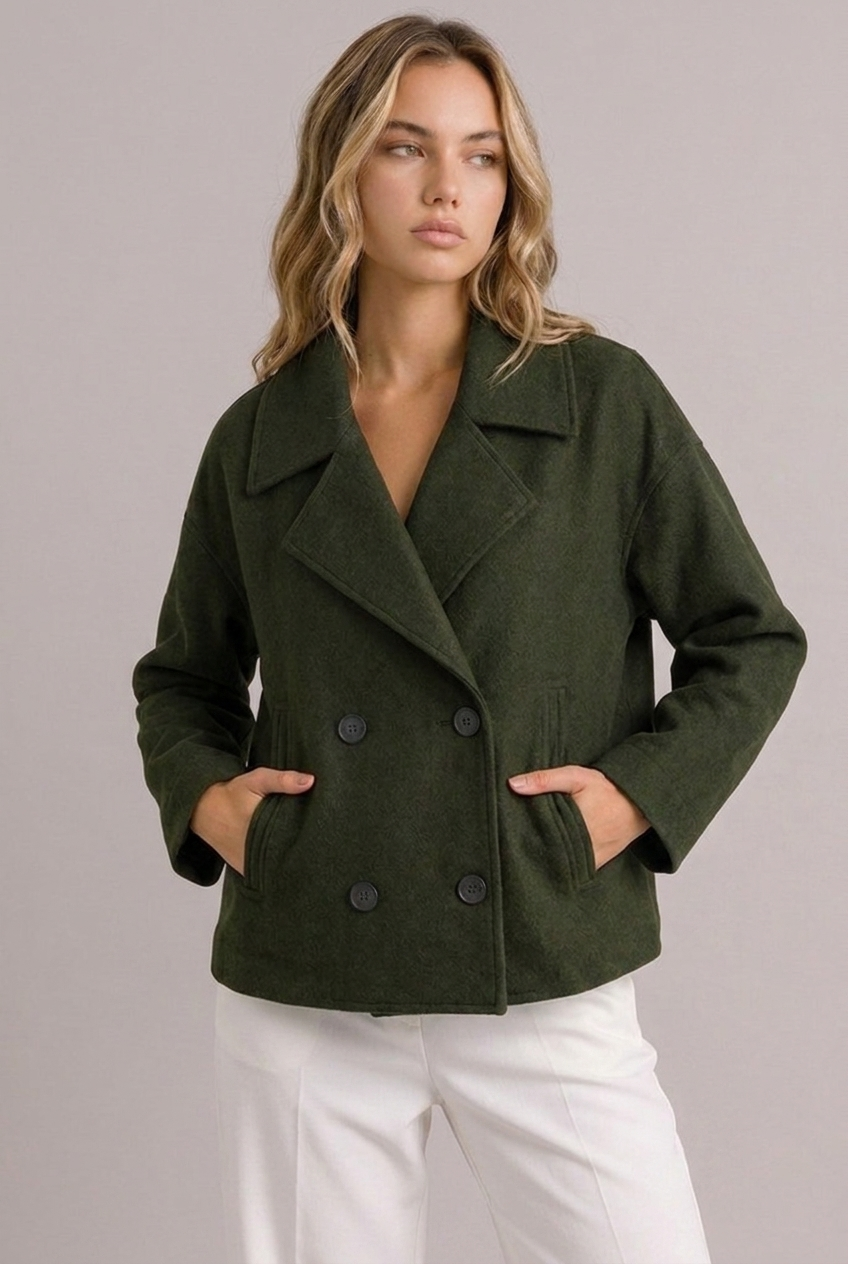 Structured Cropped Tailored Lapel Blazer Jacket Women